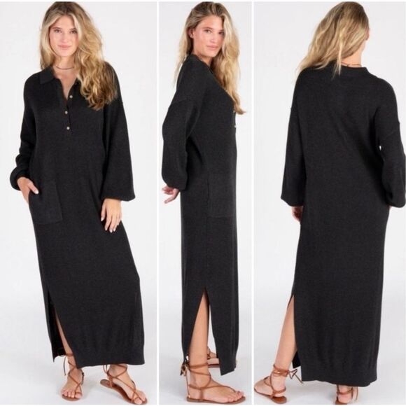 Natural Life Long Sleeve Rib Knit Maxi Sweater Dress Size S/M G10 - Picture 2 of 8